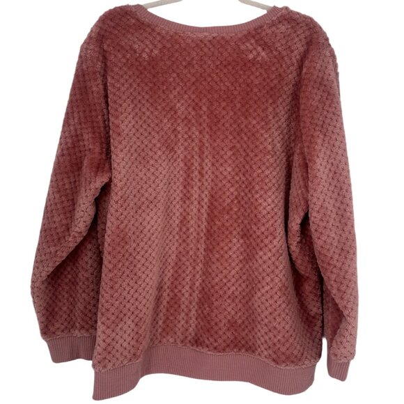 Blair Pink Popcorn Knit Cozy Pullover Sweater Soft Fuzzy Size XL - Picture 3 of 8